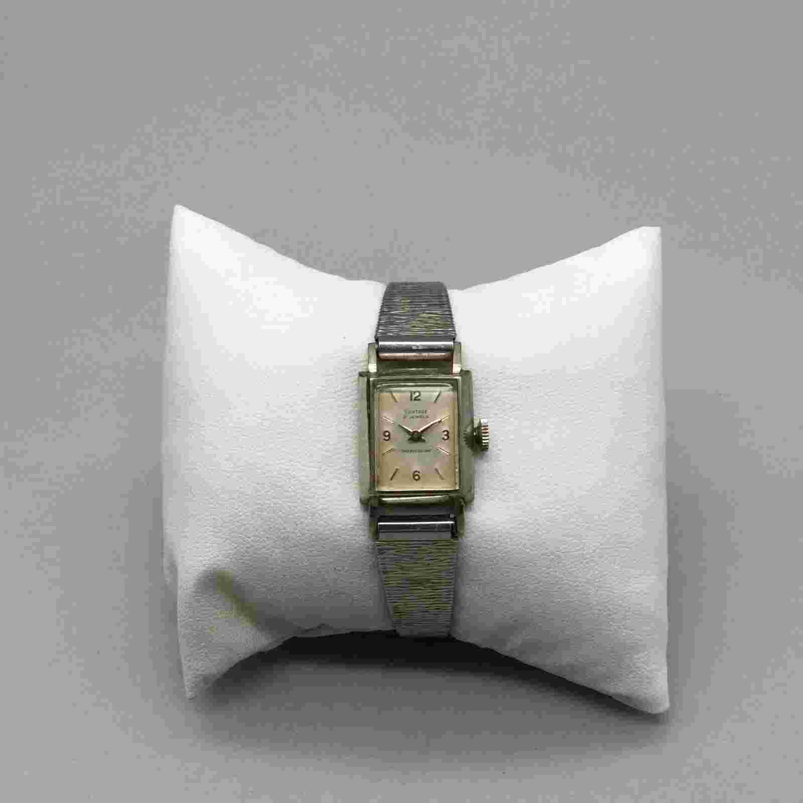 Vtg Vantage Watch Women Rolled Gold Plated 17mm 21 Jewels Manual Wind 6.25"