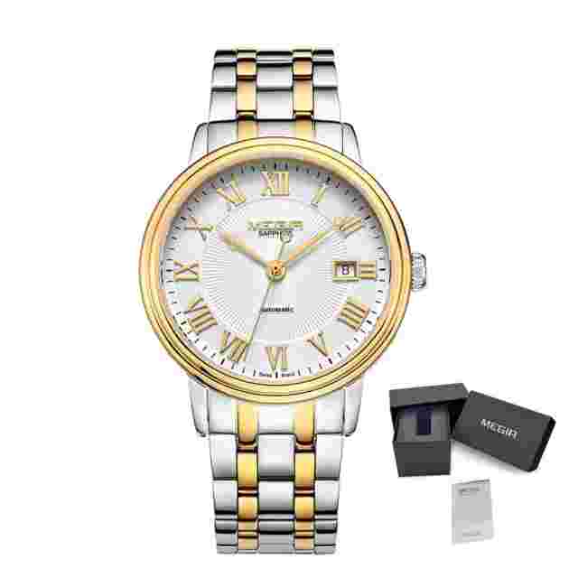 Automatic Mechanical Watch Men Stainless Steel Watches Top  Luxury Business Wr