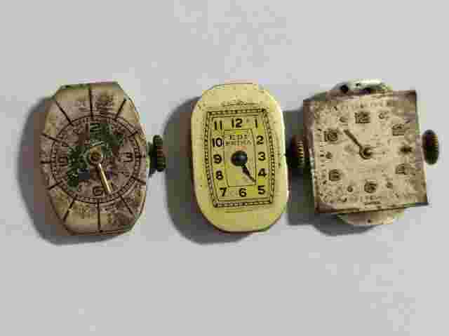 VINTAGE lot swiss made WWII trench watch military W 950 CRONOMETRE EDI PRIMA 3p.