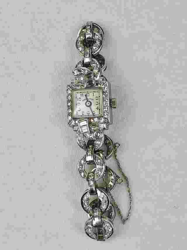 Vintage Platinum and Diamond Hamilton Watch