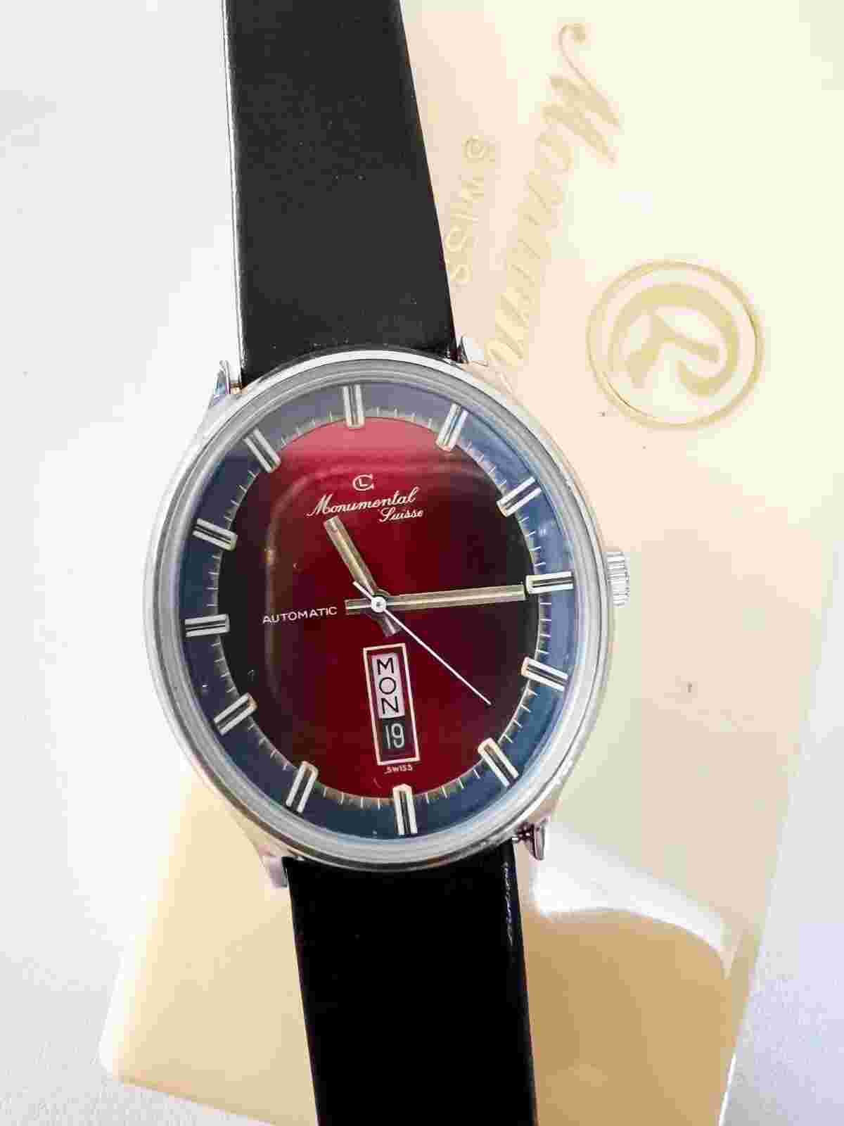 MONUMENTAL - Automatic Day Date 25 Jewels Incabloc 70-80s - NOS - Swiss Made