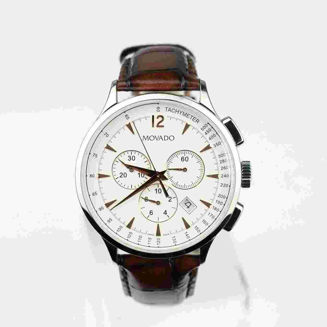 Movado Men's Circa Chronograph Watch with White Dial - 606576