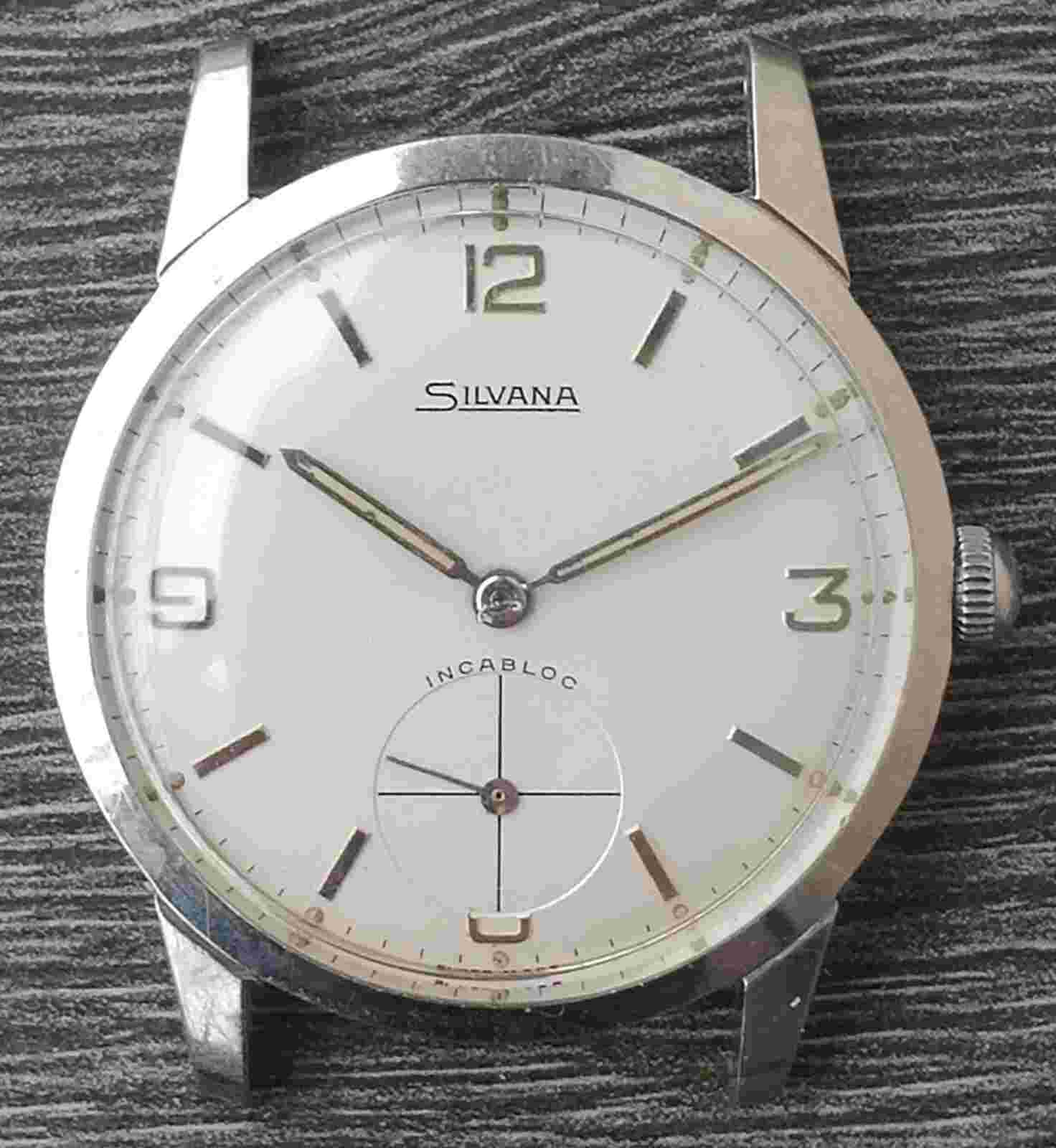 Vintage men's Silvana Wehrmachtswerk hand-winding watch army movement AS 1130