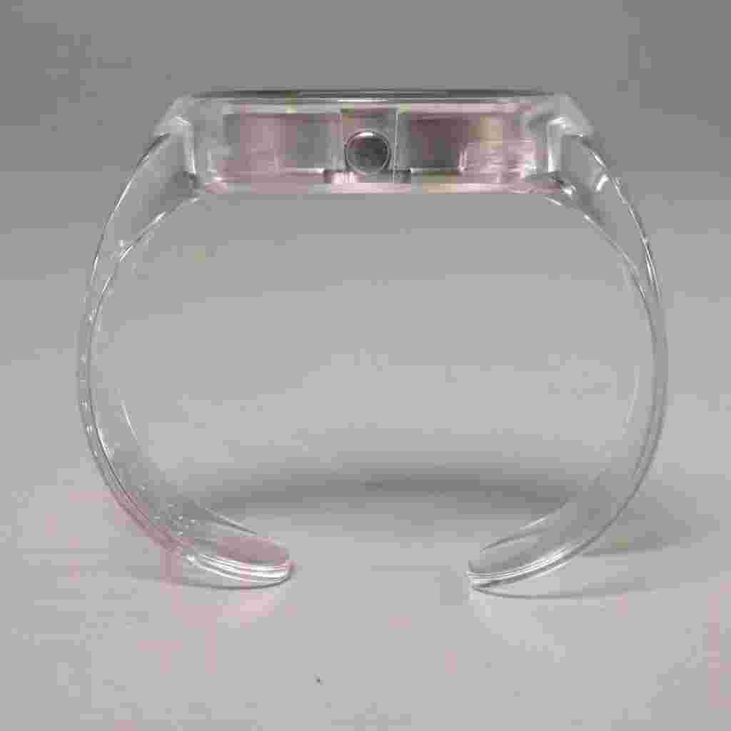 ZIIIRO PROTON WATCH W/ PINK & BLUE (PURPLE) DIAL & CLEAR POLYAMIDE BAND