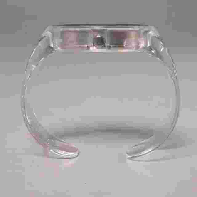 ZIIIRO PROTON WATCH W/ PINK & BLUE (PURPLE) DIAL & CLEAR POLYAMIDE BAND