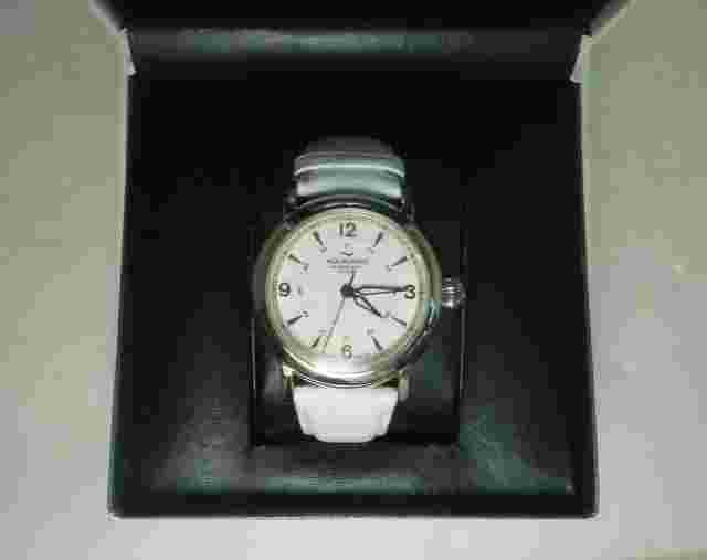 Aquaswiss Water Resistant 10 ATM Wrist Watch White Band Never Used