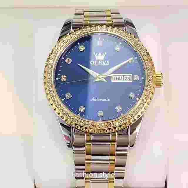 Men's Wrist Watch Steel Band Automatic Mechanical Watch Waterproof Day-Date