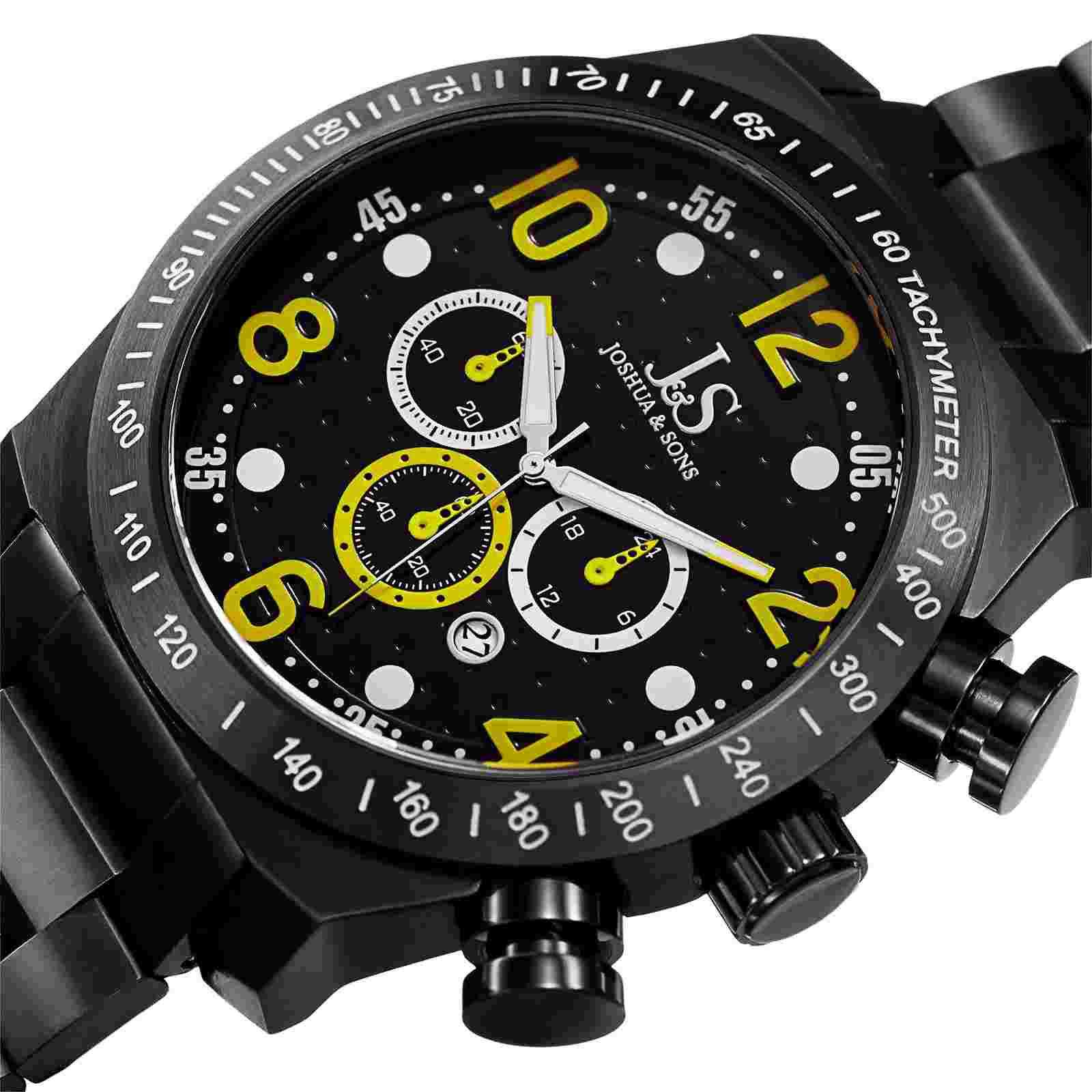 Men's Joshua & Sons JX127YL Chronograph 24 Hour Indicator Date Bracelet Watch