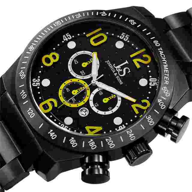 Men's Joshua & Sons JX127YL Chronograph 24 Hour Indicator Date Bracelet Watch
