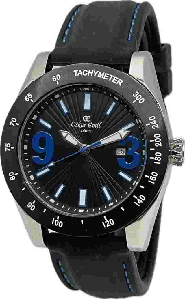 Oskar Emil SAPPORO Quality Gents Sturdy Watch Date/Tachymeter With Rubber Strap