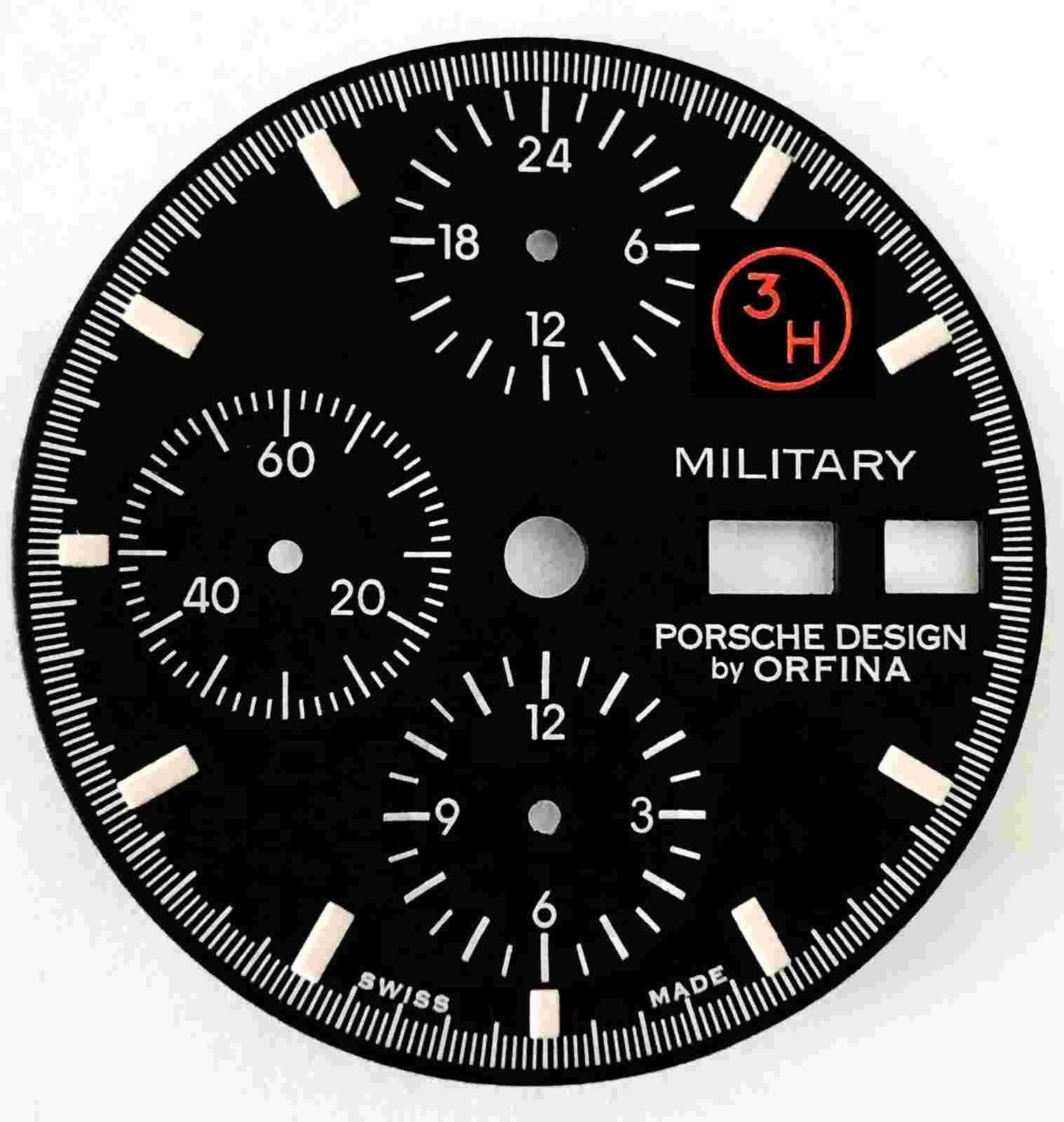 PORSCHE DESIGN DAY-DATE 3H MILITARY CHRONOGRAPH by ORFINA Lemania 5100 DIAL
