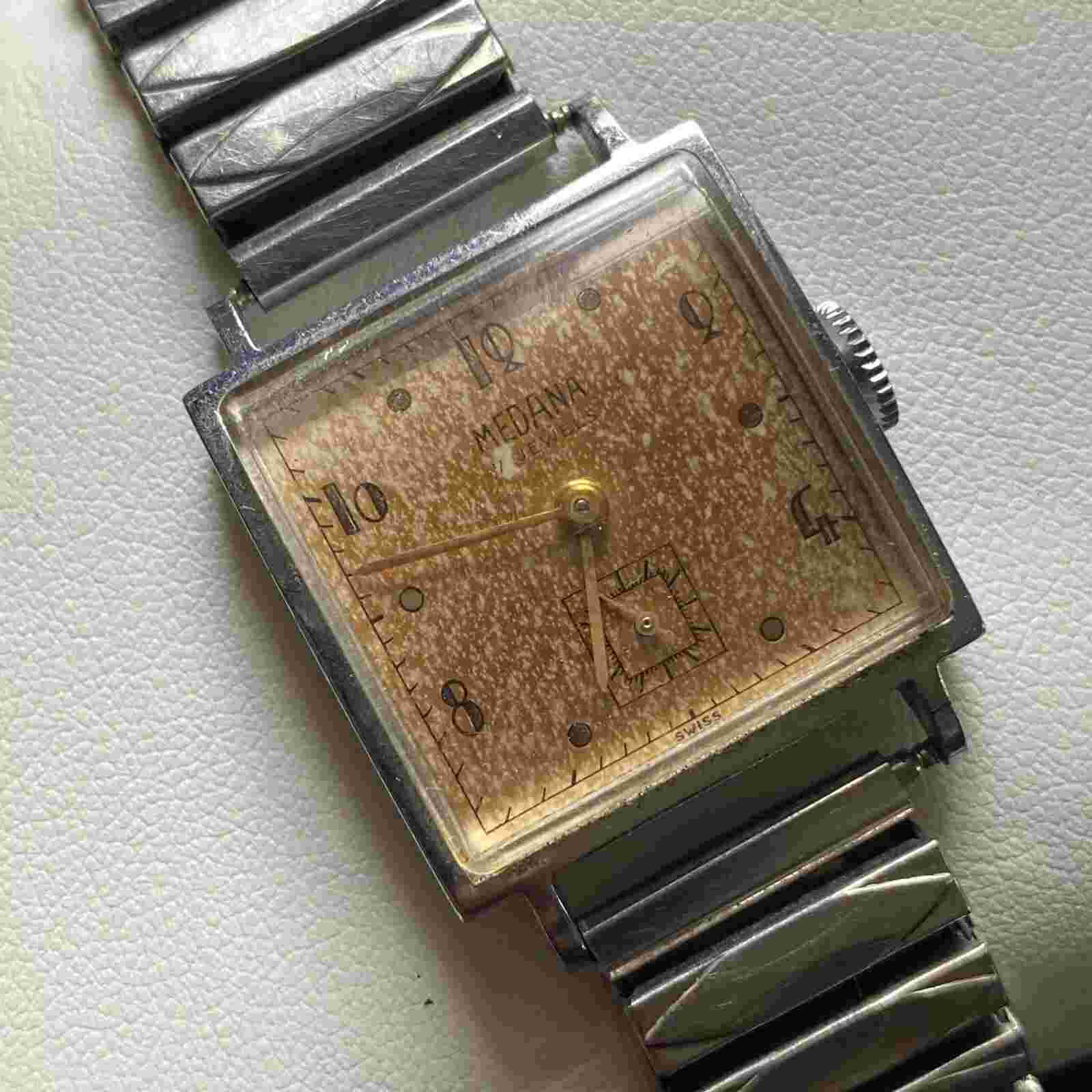 Medana Vintage Swiss Made Square Dial Mechanical Watch