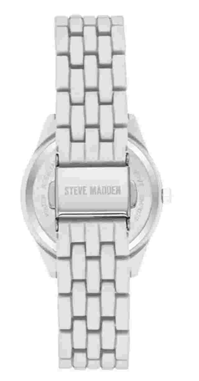 NIB Women's Matte White Powdered Link Band Watch 08-2196-24