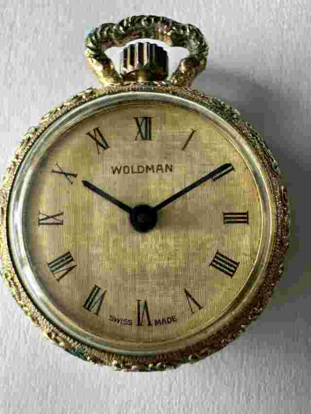 Woldman Gold Pocket Watch Size Of A Nickel