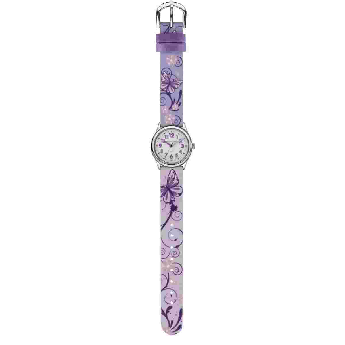 Jacques Farel Children's Watch Analog Quartz Girls Textile Strap HCC 435 Flowers