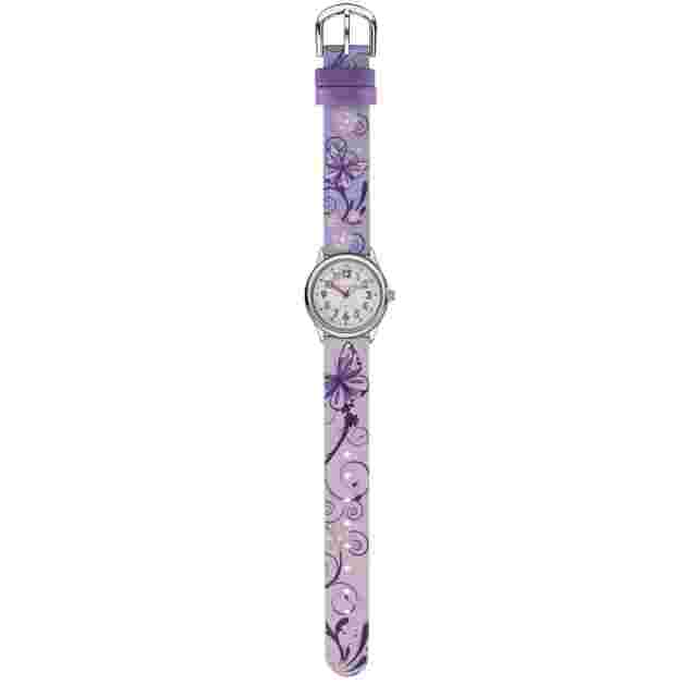 Jacques Farel Children's Watch Analog Quartz Girls Textile Strap HCC 435 Flowers