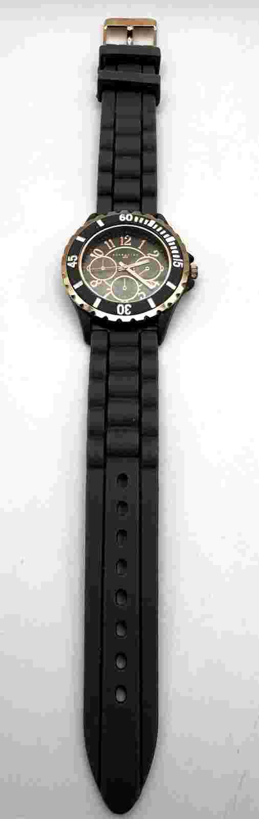 Attention Ladies' Rubber Bracelet Grey Watch w/ Swarovski Crystals