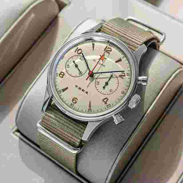 1963 Watch Pilot Chronograph Movement Quartz 40mm Waterproof Retro Red Star