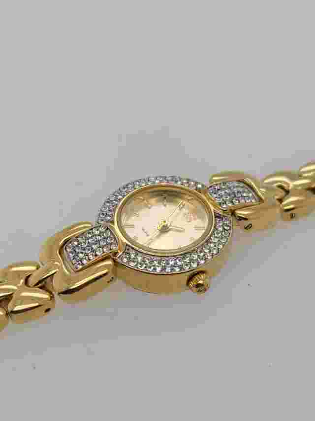 Paolo Gold Quartz Stainless Steel Crystal 19mm Watch PG874YCIP for Parts/Repair