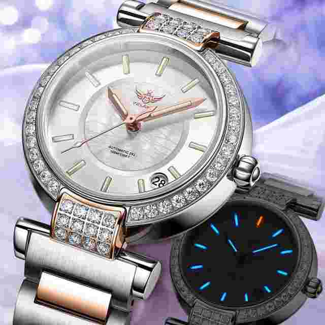 YELANG Women Luxury Watch Ladies Automatic Mechanical Wristwatch Luminous MOP