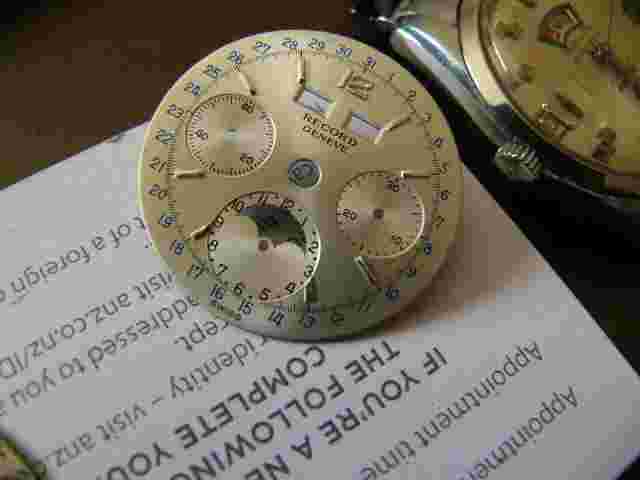 Record VALJOUX 88 dial + O/D 30.5 MM NOS