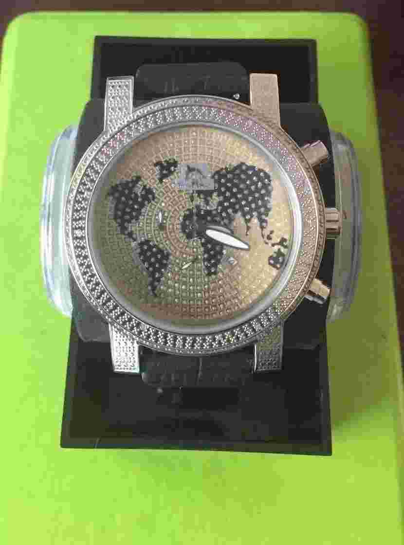 Techno Master Genuine Diamond Blue Dial Watch Tm-2081 800