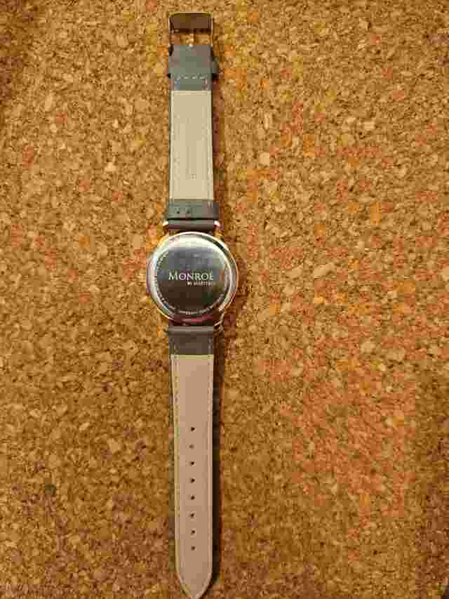Monroe by Maetro Watch Women Rose Gold Tone Grey Leather Band New Battery 9.5"