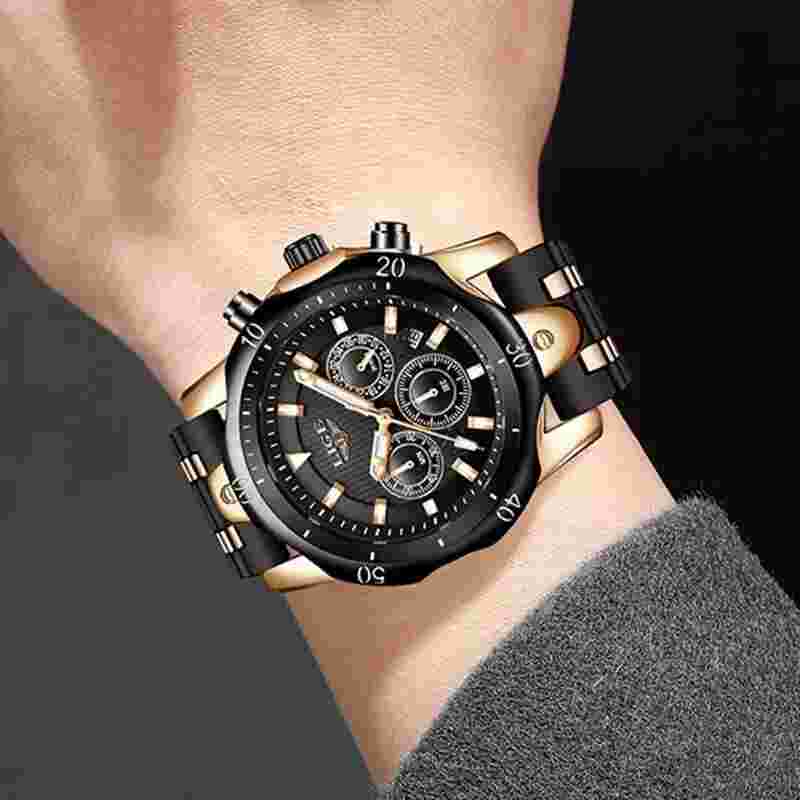 Reloj Masculino de Hombre con Caja de Acero Inoxidable Pulsera Suizo de Cuarzo