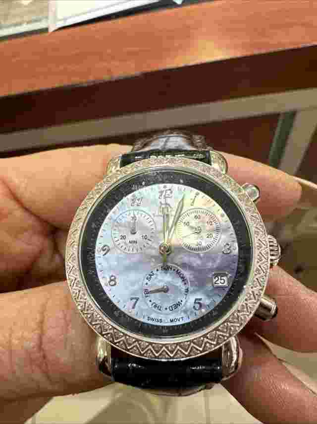 Ladies Techno Techno Master Chronograph Blue Dial Diamond Watch