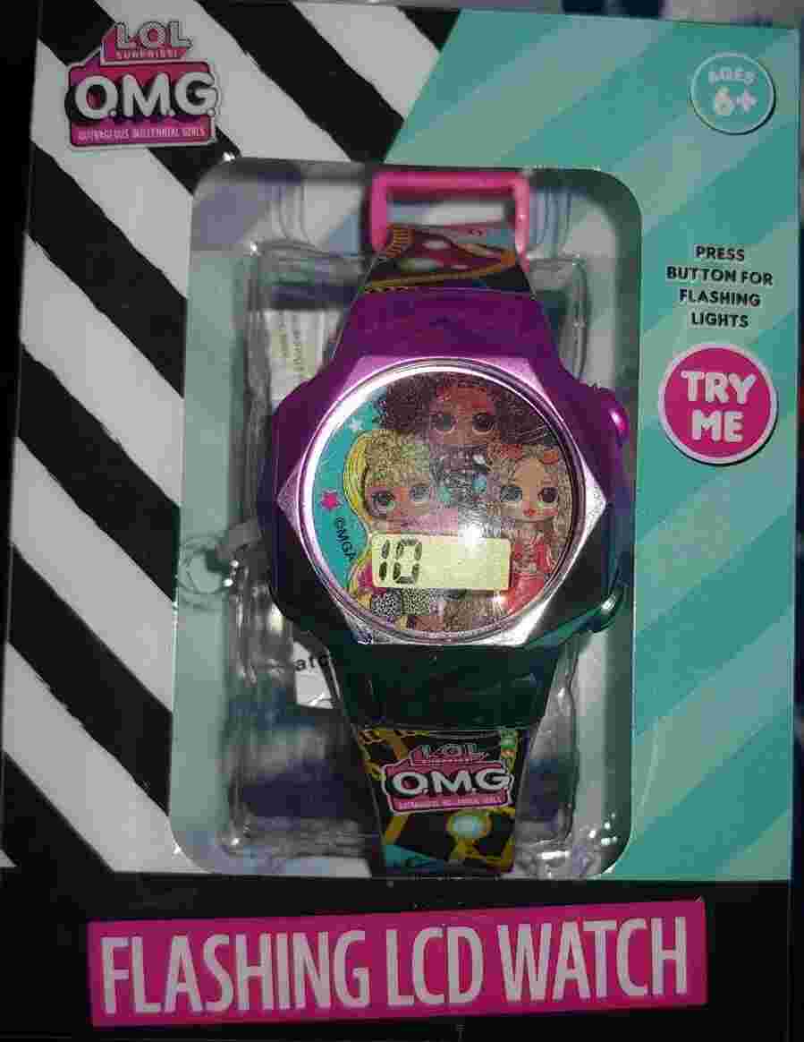 NEW "LOL Surprise OMG Flashing LCD Digital Watch" Girls-Pink & Aqua Face & Band