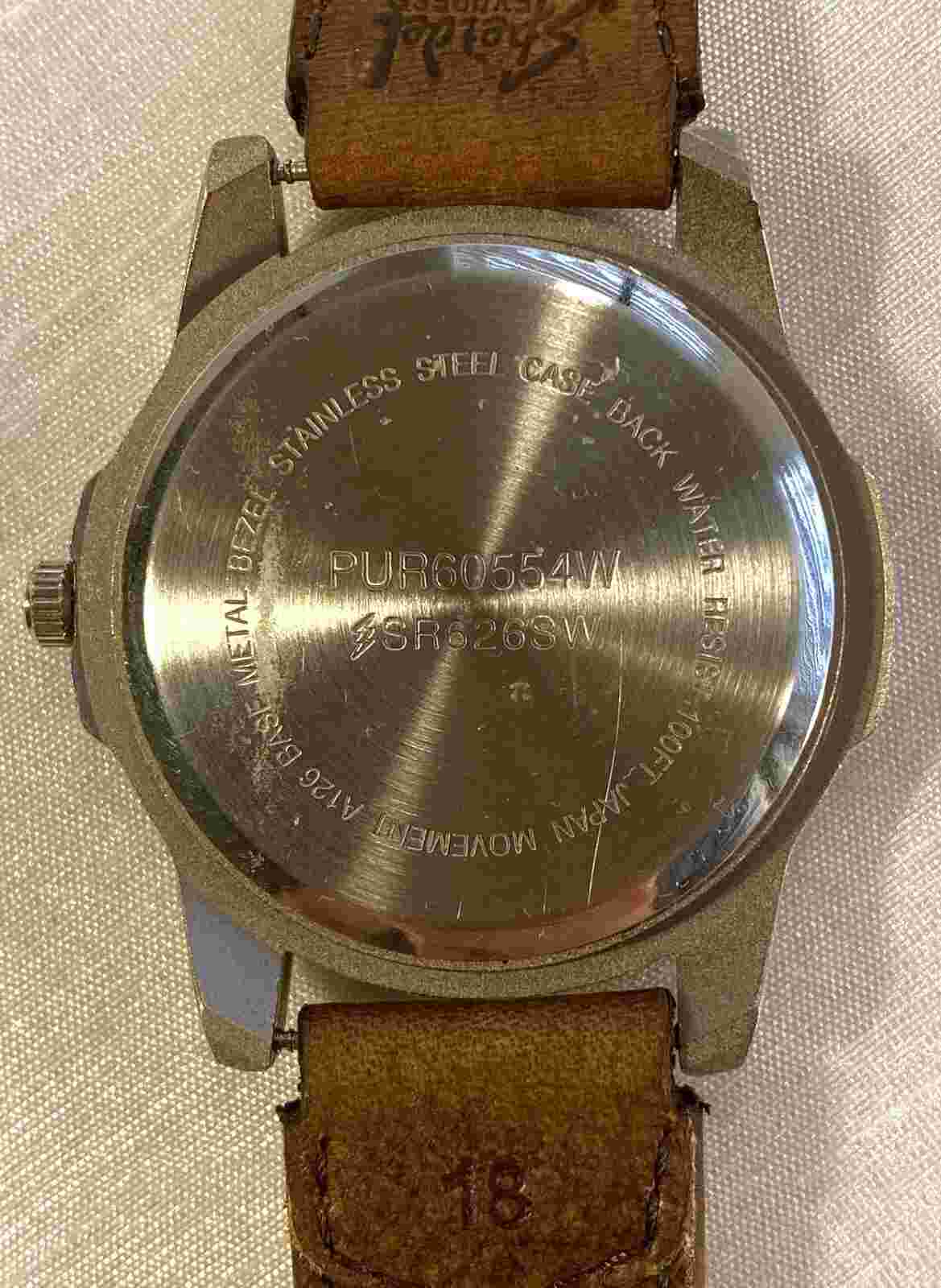 Puritan PUR60554W SR626SW JAPAN MOVEMENT WATER RESIST 100FT Date Wristwatch