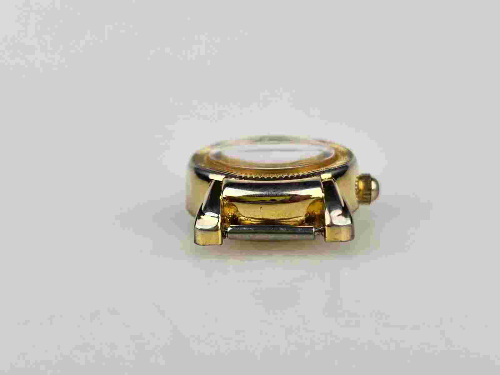 Perini Round Notched Trim Gold Tones C008 TMI Japan Wrist Watch Tested Working