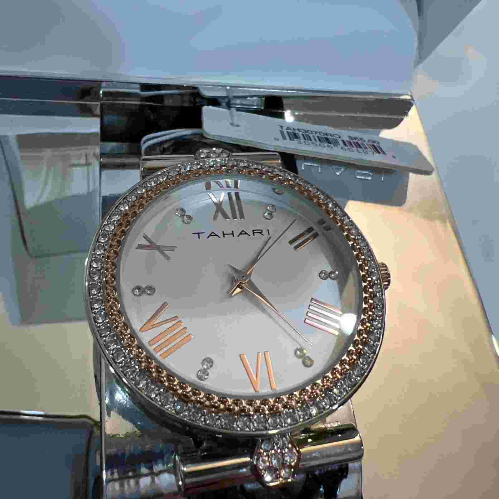 Tahari Women’s Watch, Silver and Gold leather bracelet