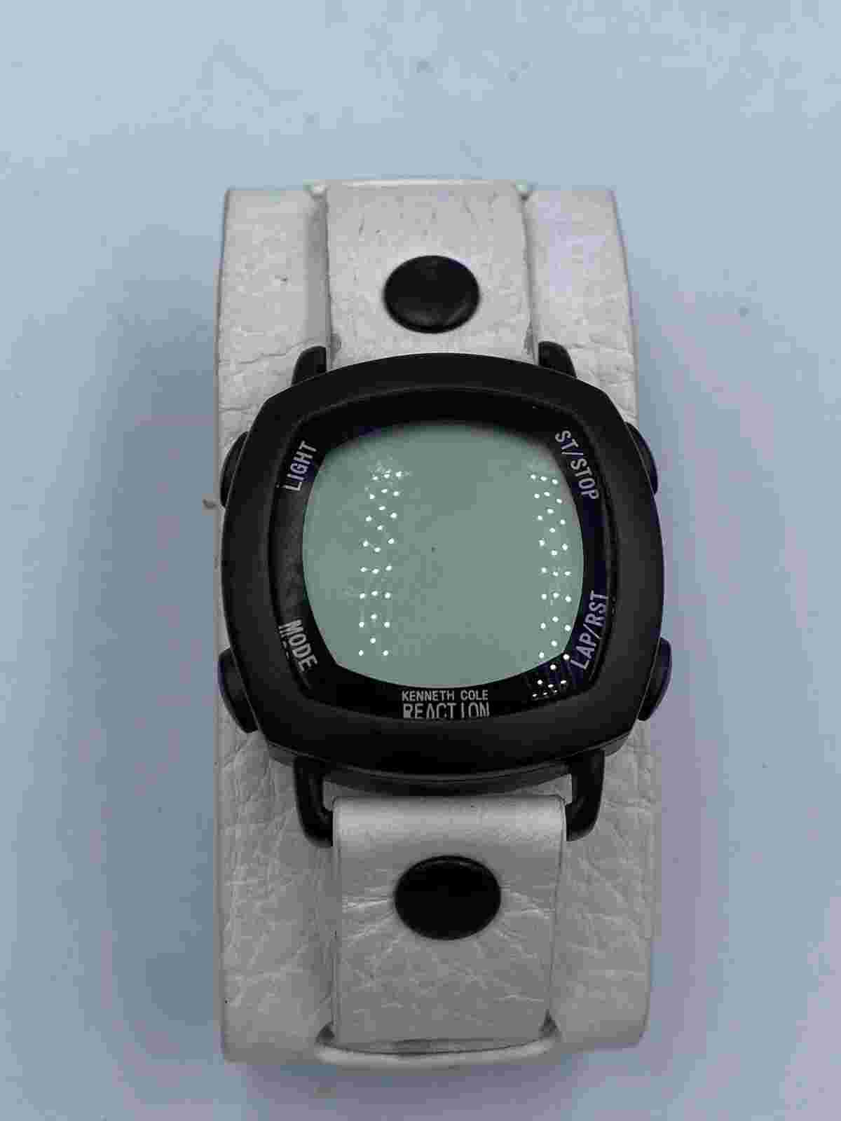 Kenneth Cole Reaction Watch Digital Leather Cuff Strap