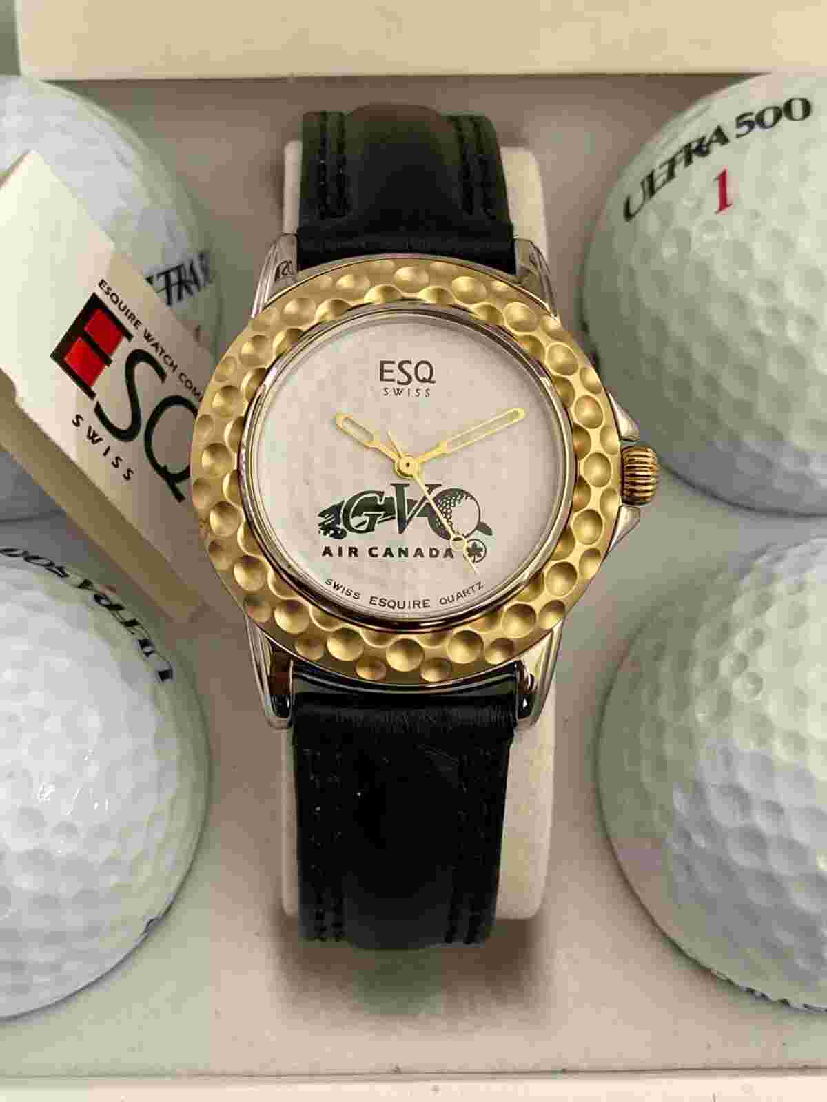 Vintage ESQ GULF Watch Swiss Air Canada ESQ Watch NOS Box Quartz SET