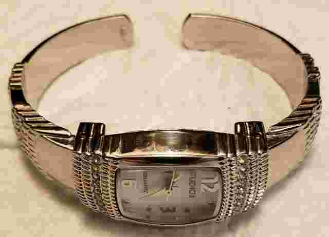 Women's Quartz Studio Cuff Watch Silver Tone Needs New Battery