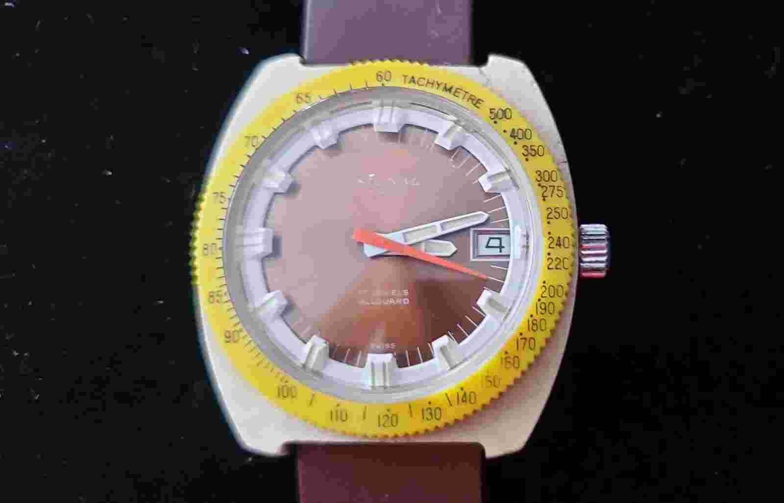 Very Rare Vintage Swiss Signal Allguard Diver 17j Men's Watch
