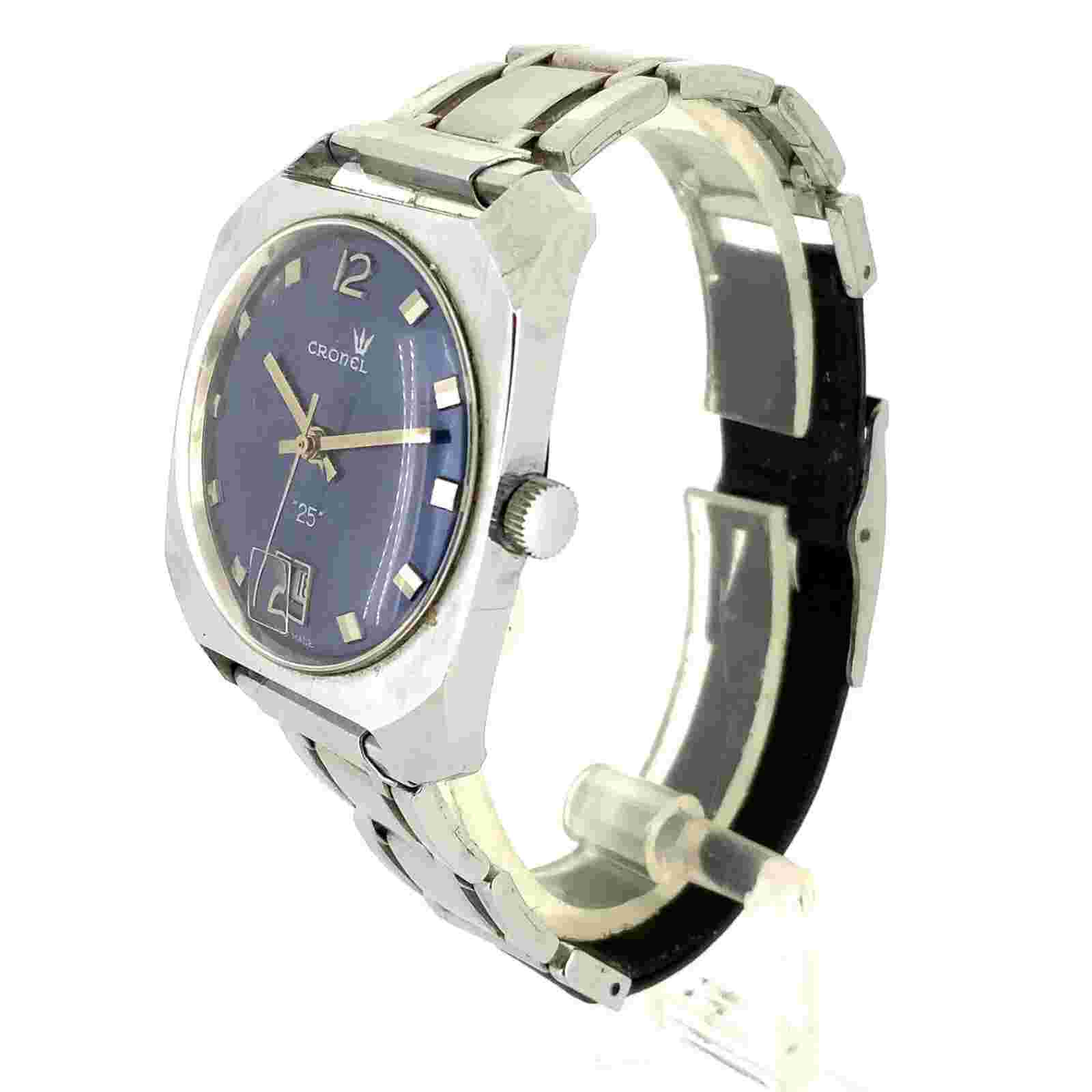Vintage 1970’s Men’s Cronel “25” 34mm 1J Date Manual Watch