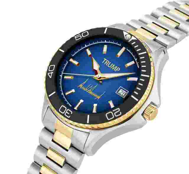 DONALD TRUMP 45 47 Victory Watch SMOKY BLUE GOLD Fight Fight # /500 FATHER'S DAY