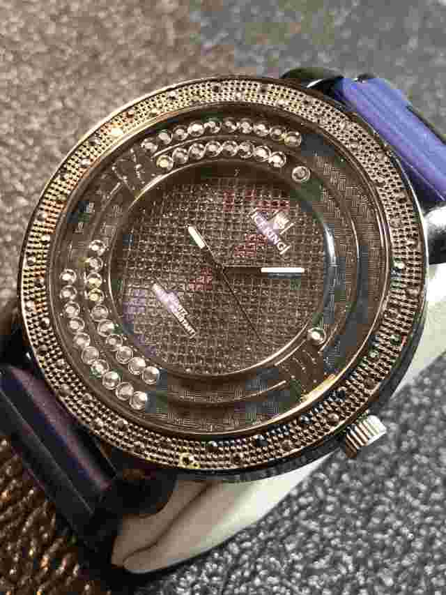 Ice King 55mm Large Bling Men’s Watch Floating Gemmed Wristwatch New Battery