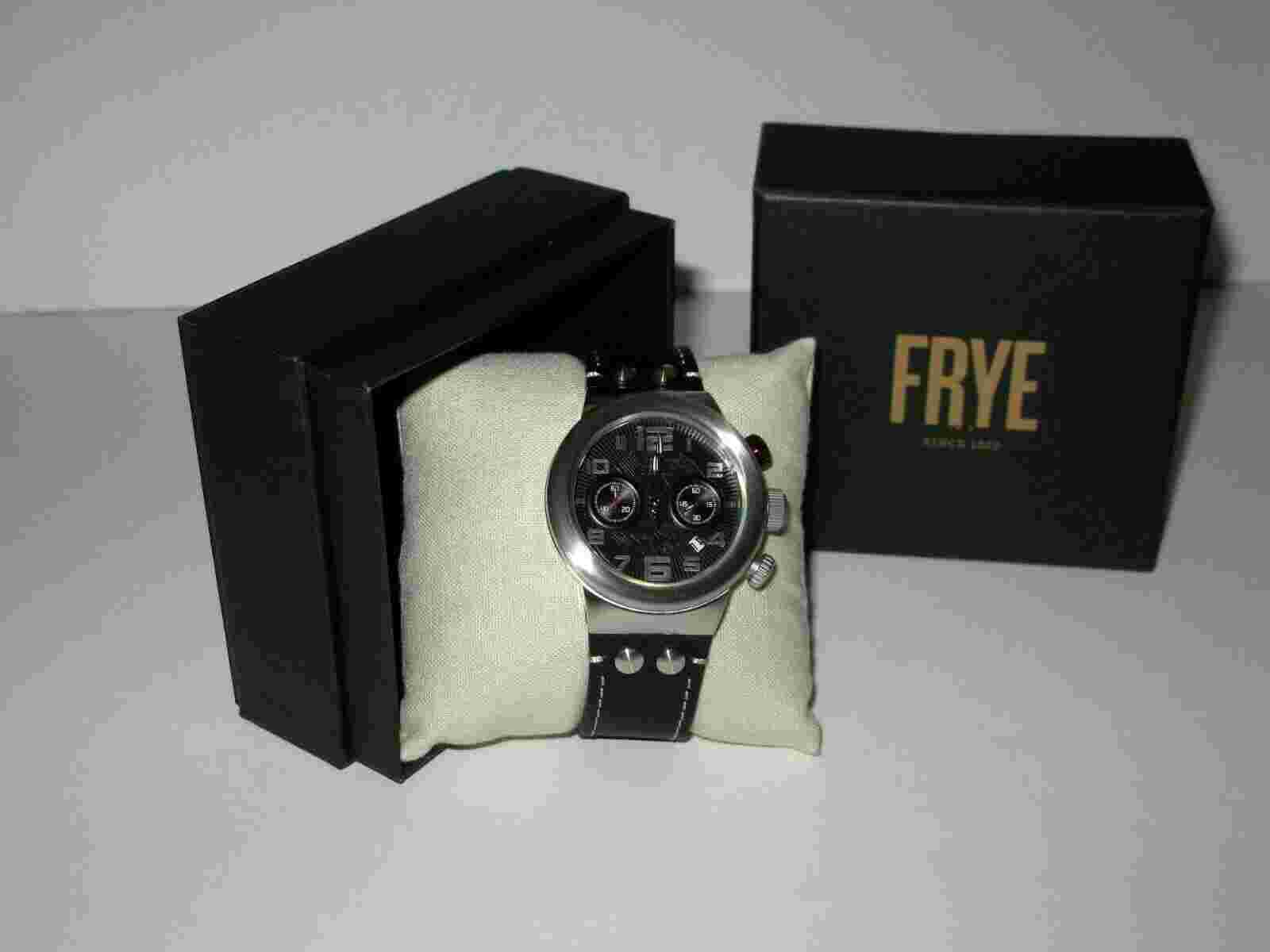 Frye Harness Men's Stainless Steel Chrono Black Band 46mm Watch 37fr00005-01