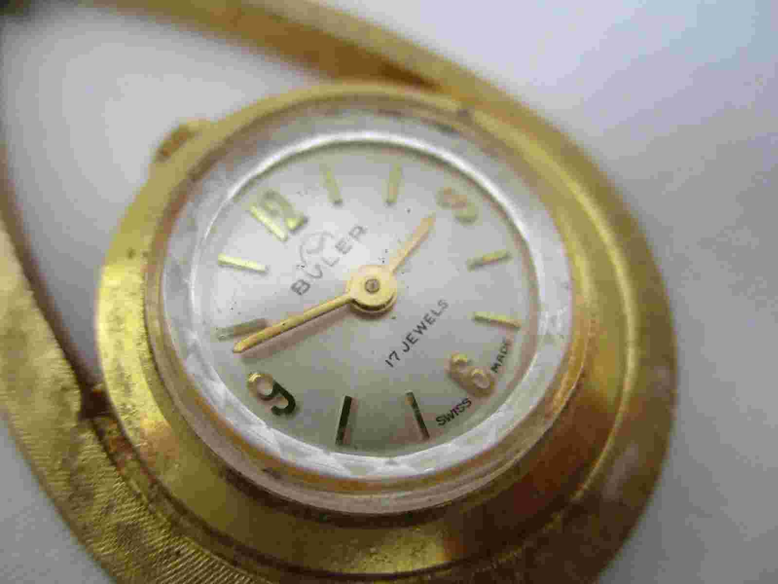 Buler Swiss Made 17 Jewels Wind Up Analog Pocket Watch For Repair Collectible