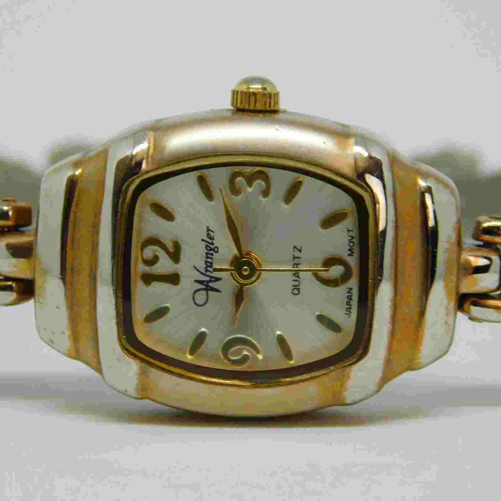 Wrangler 48271KNX Two Tone Quartz Women's Watch Sz. 6 1/2" New Battery