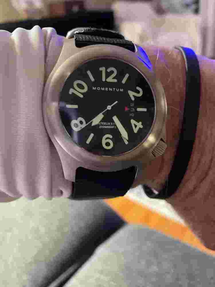 Momentum Steelix 5YR SS 44mm Quartz Military Field Watch Black.....Brand New
