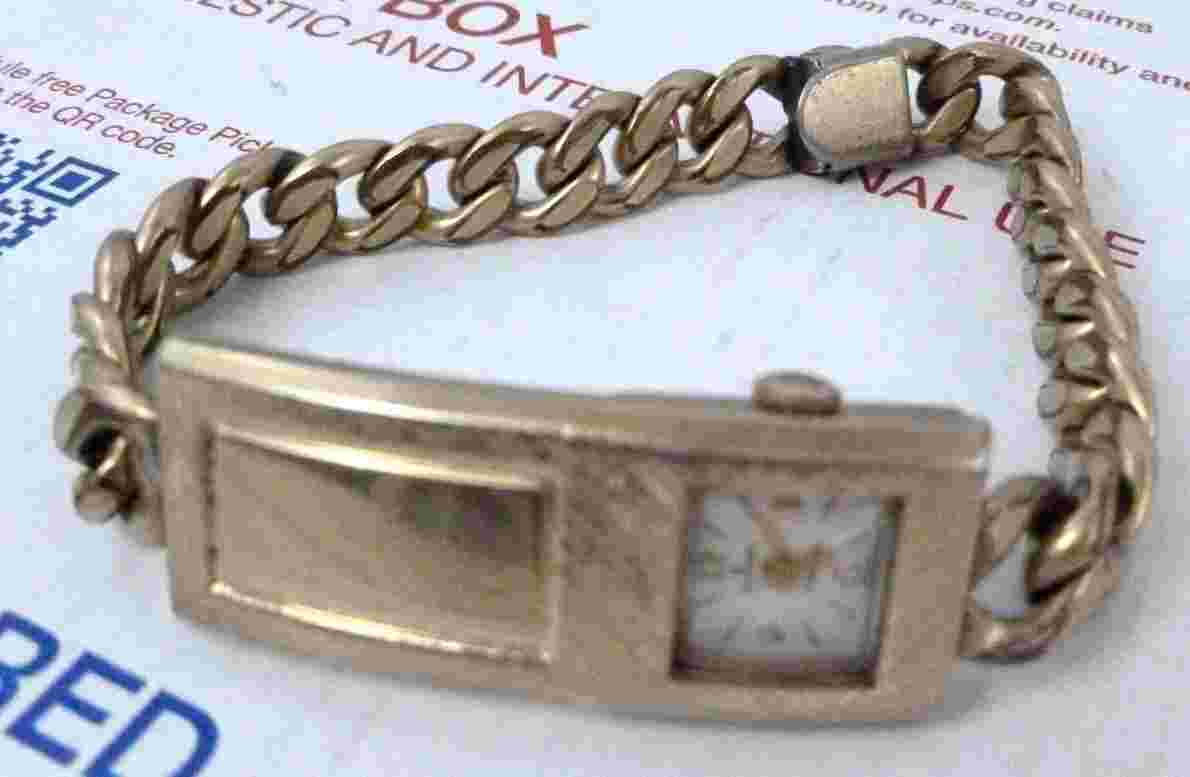 Vintage Alpha Swiss Watch 10k RGP Bezel 12k GF Cuban Link Bracelet Gold Filled