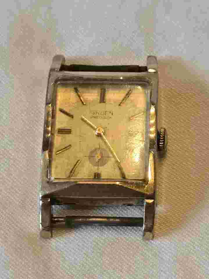 Vtg Gruen Precision Mens 10k Gold Filled 17 Jewels Mechanical Watch Parts Repair