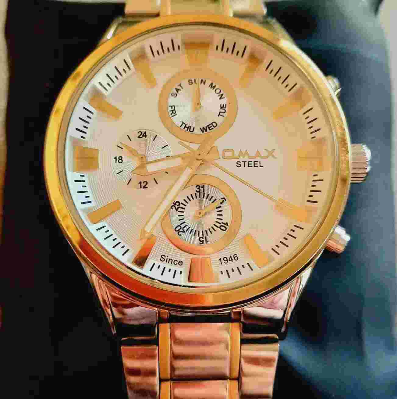 OMAX Watch, 'Mens 'Vintage 'JAPAN MOVT 50M-Water Resist, Stainless Steel.