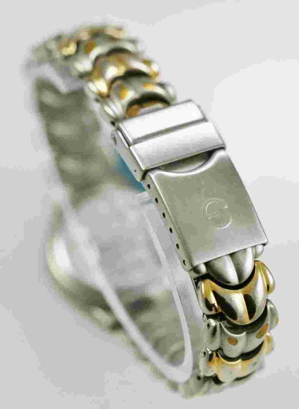 Elgin Watch Womens Date Stainless Silver Gold Steel 30m Water Re Battery  Quartz