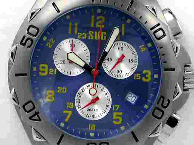 NEW SUG  TITANIUM  BLUE SWISS QUARTZ CHRONOGRAPH SPORT WATCH SUPREME