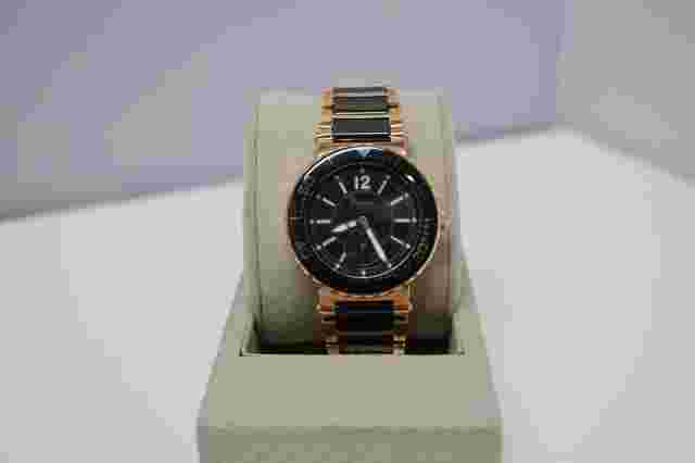 Freelook Women's Lagon Bleu Rose Gold Tone Stainless Steel & Black Ceramic HA8192CHRG-1